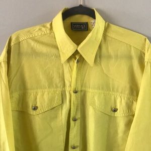 Ukraine Yellow - Vintage Versace Cowboy/Dress Shirt